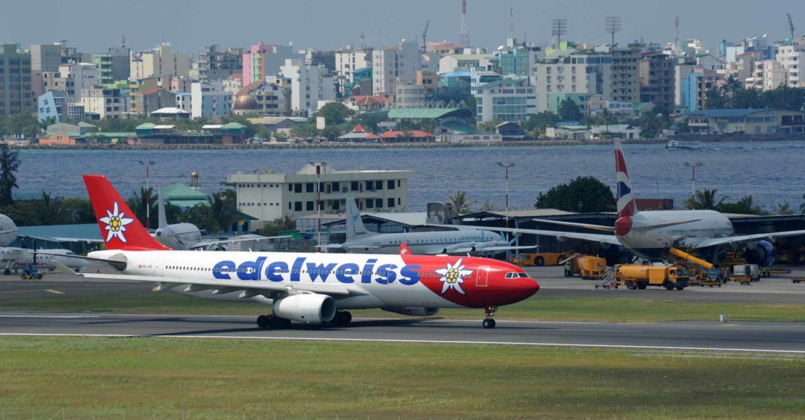 Das erste Langstreckenziel, das Edelweiss Air ins Programm nahm, waren die Malediven. Inzwischen ist in diesem Urlaubsparadies der Wettbewerbsdruck nicht zuletzt aufgrund der Präsenz der Nahost-Carrier erheblich gestiegen. Bild: Dietmar Plath
