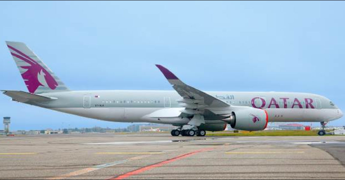 Die erste für Qatar Airways vorgesehene A350-900.
