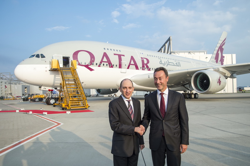 Der erste A380 von Qatar Airways steht bereit. Foto: Airbus