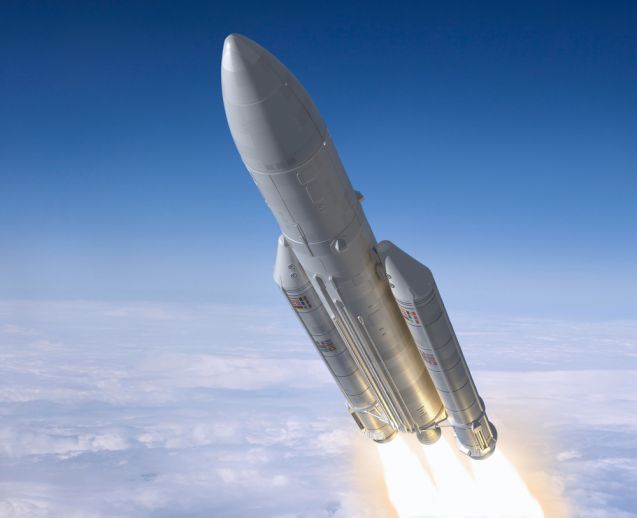 Die derzeitige Trägerrakete Ariane 5 soll durch die kostengünstigere Ariane 6 ersetzt werden. Foto: Shutterstock