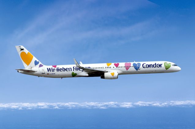 Condor will im Sommerflugplan 2014 sein Streckennetz erweitern. Im Bild eine B-757 mit Sonderbemalung. Foto: Condor