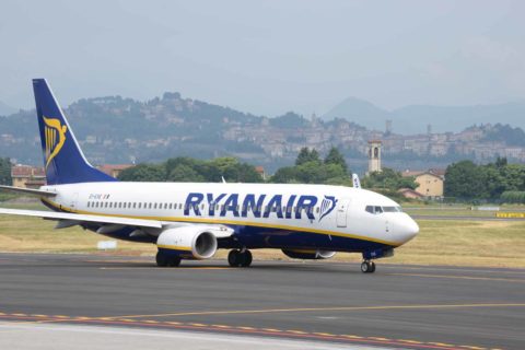 Ryanair ist der uneingeschränkte Herrscher in Bergamo. Die Billigfluggesellschaft hält einen Marktanteil von 87 Prozent. Bild: Dietmar Plath