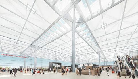 Die Passagiertrauben am BER bleiben weiterhin Zukunftsmusik. Grafik: Björn Rolle/ Flughafen Berlin Brandenburg