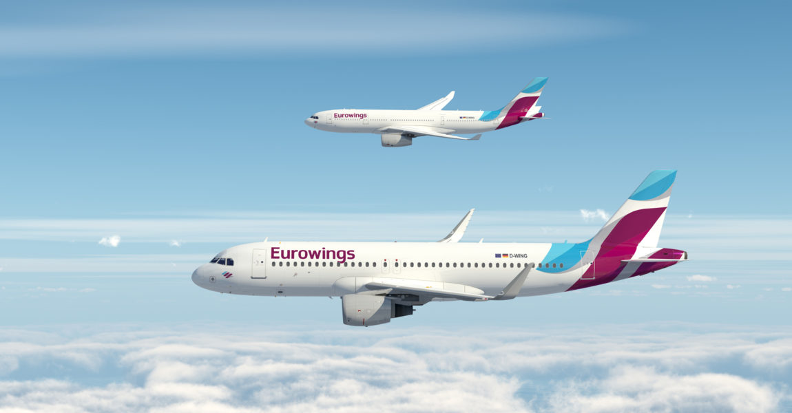 Im Vordergrund eine A320, im Hintergrund eine A330: Lufthansa wird ihr gesamtes Wings-Konzept unter dem Markennamen Eurowings bündeln. SunExpress wird die Langstreckenflüge übernehmen. Bild: Lufthansa