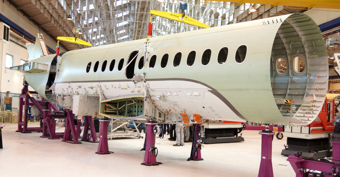 Das mittlere Rumpfsegment der ersten Falcon 5X