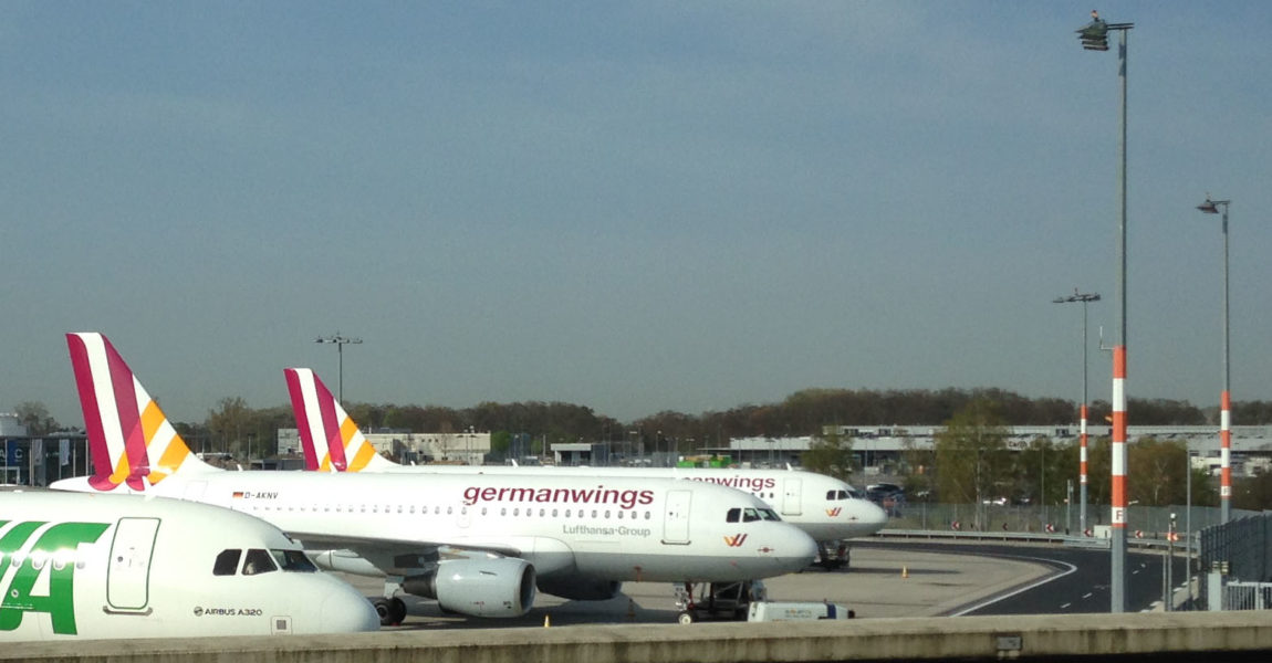 Auch die Germanwings-Flotte steht größtenteils am Boden, wie hier in Köln/Bonn. Foto: Aeroscope