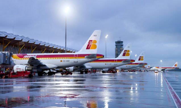 Iberia-Flotte am Terminal; Foto: Iberia