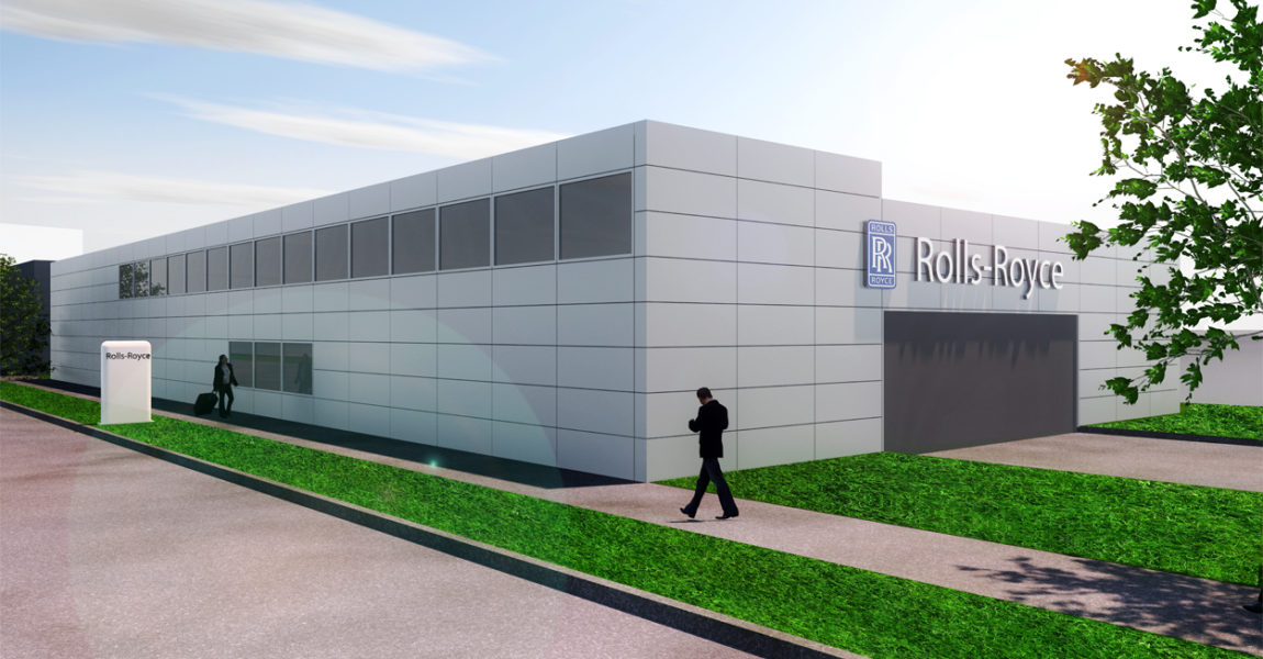 Computerdarstellung des neuen Getriebe-Prüfzentrums. (Foto: Rolls-Royce)