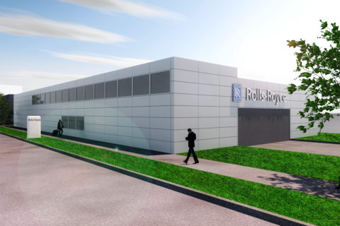 Computerdarstellung des neuen Getriebe-Prüfzentrums. (Foto: Rolls-Royce)