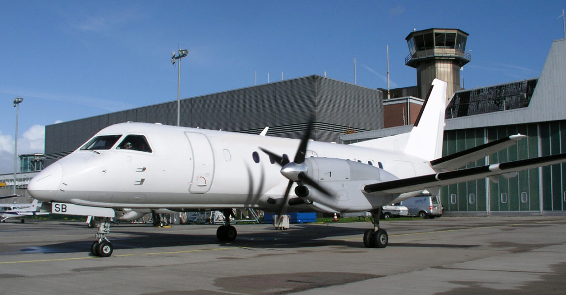 Saab 340 auf dem Bremer Flughafen. (Foto: AAS)