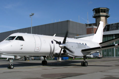 Saab 340 auf dem Bremer Flughafen. (Foto: AAS)