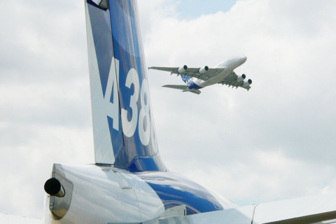 Bei den meisten Flugzeugen, wie auch beim Airbus A380, ist die APU im Heck des Flugzeuges eingebaut. Bild: David Monniaux / Wikimedia Commons