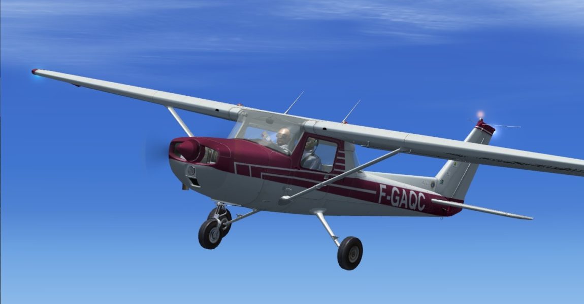 Die Cessna C150 ist eines der populärsten Schulungsflugzeuge. Foto: Boger, FSX