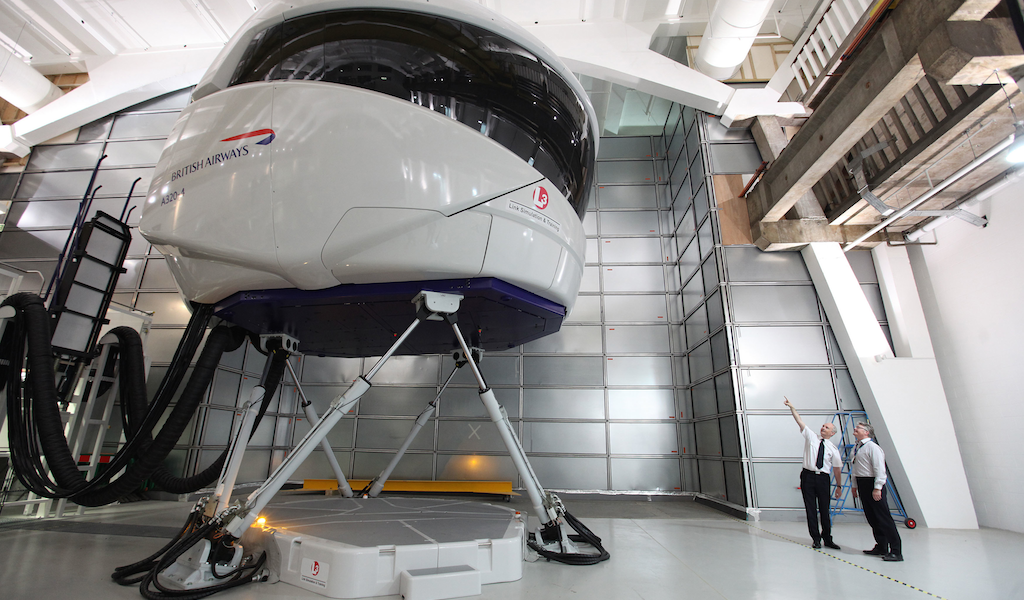 Der neue Airbus A320-Simulator, den British Airways für die Ausbildung von Piloten einsetzt. Bild: British Airways
