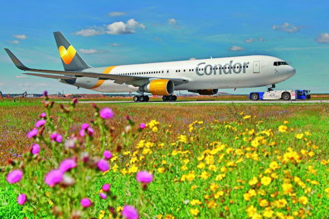 Condor wird in der Studie „Mit gutem Gewissen“, erhoben von Focus und Focus Money, als nachhaltige Fluggesellschaft ausgezeichnet. Bild: Condor