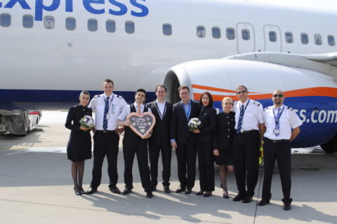 Sun Express: Bereits der Erstflug nach Antalya war ausgebucht. Bild: Allgäu Airport