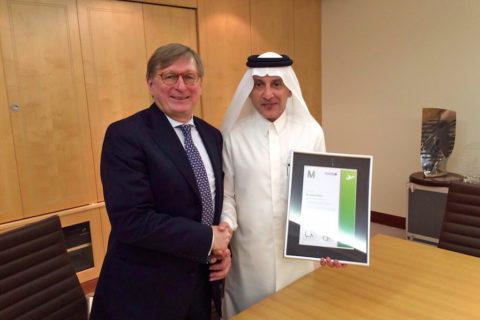 Akbar Al-Baker, Group CEO Qatar Airways, der auch Chef des neuen Flughafens in Doha ist und Dr. Michael Kerkloh, Vorsitzender der Geschäftsführung der Flughafen München GmbH (FMG). Bild: Flughafen München
