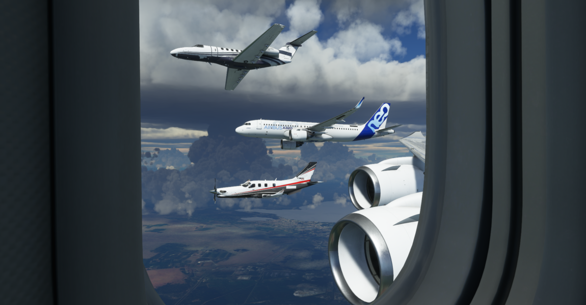 Formationsflug: Man kann sich online in der virtuellen Welt mit anderen Piloten zusammentun. 