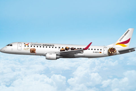 German Airways wird zum Weihnachtsgeschäft neuer Markenbotschafter der Feinkostmarke Leysieffer. Foto: German Airways
