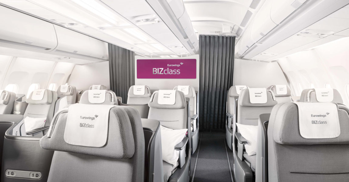 Eurowings stockt derzeit die Kapazität ihrer Business Class auf diversen Strecken auf.