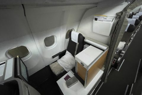 Swiss Business Class: Sitzplatz 14K.