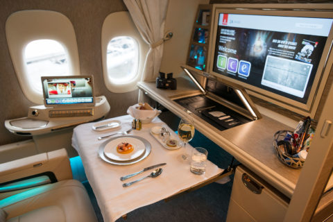 Die Emirates First Class in der Boeing 777-300ER .