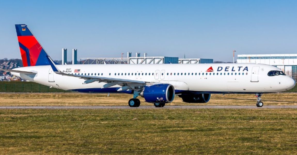 Delta Air Lines hat ihren Sitz in Atlanta. Hier ein A321neo  nach einem Testflug bei Airbus in Hamburg-Finkenwerder.
