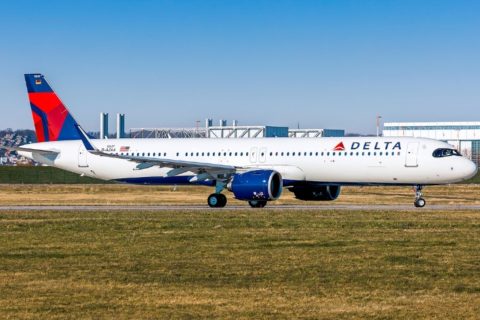 Delta Air Lines hat ihren Sitz in Atlanta. Hier ein A321neo  nach einem Testflug bei Airbus in Hamburg-Finkenwerder.