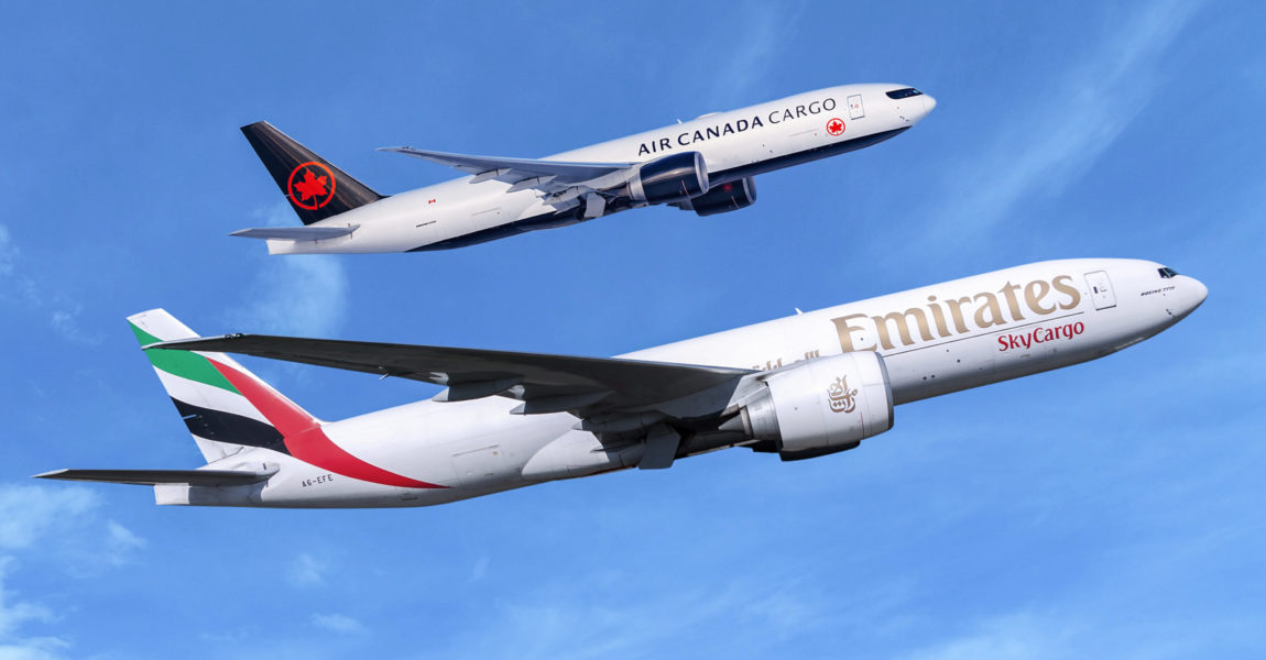 Die neue Part- nerschaft der Cargo-Sparten von Emirates und Air Canada steht.