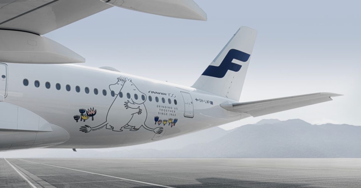 Mumin-Anstrich zum 100. Geburtstag von Finnair.