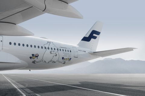 Mumin-Anstrich zum 100. Geburtstag von Finnair.