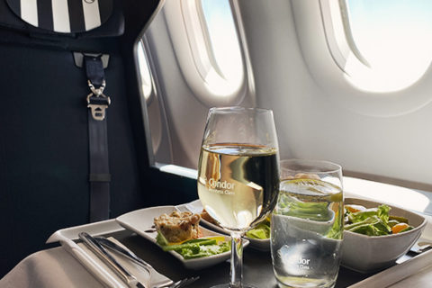 Das Gourmet Menü der Business Class lässt keine Wünsche offen.