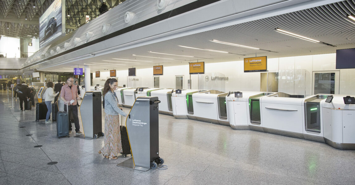 Die Zusammenarbeit zwischen Lufthansa und Fraport ermöglicht neue Check-In Schalter.
