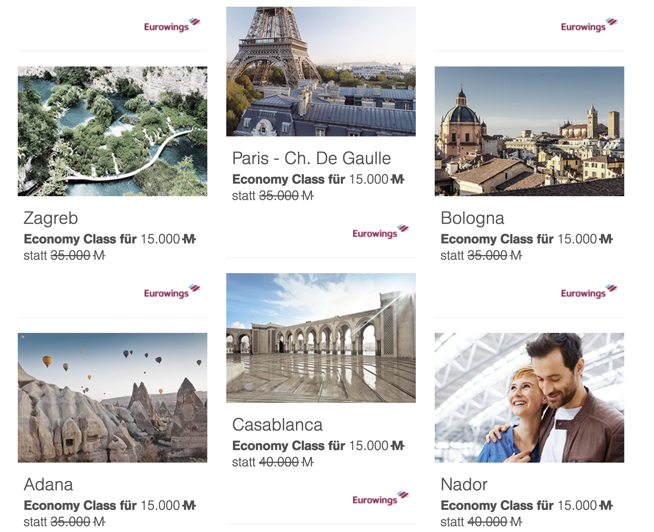 Diesen Monat warten einige Überraschungen bei Miles and More auf Sie. Bild: Screenshot Meilenschnäppchen von Miles and More