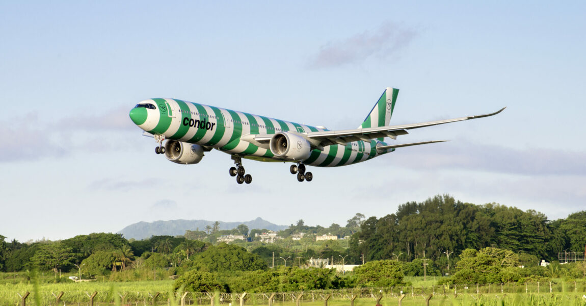 Ihre erste ausgelieferte A330-900, Kennzeichen D-ANRA, setzte Condor anfangs nach Mauritius (Foto) und auf die Malediven ein. 