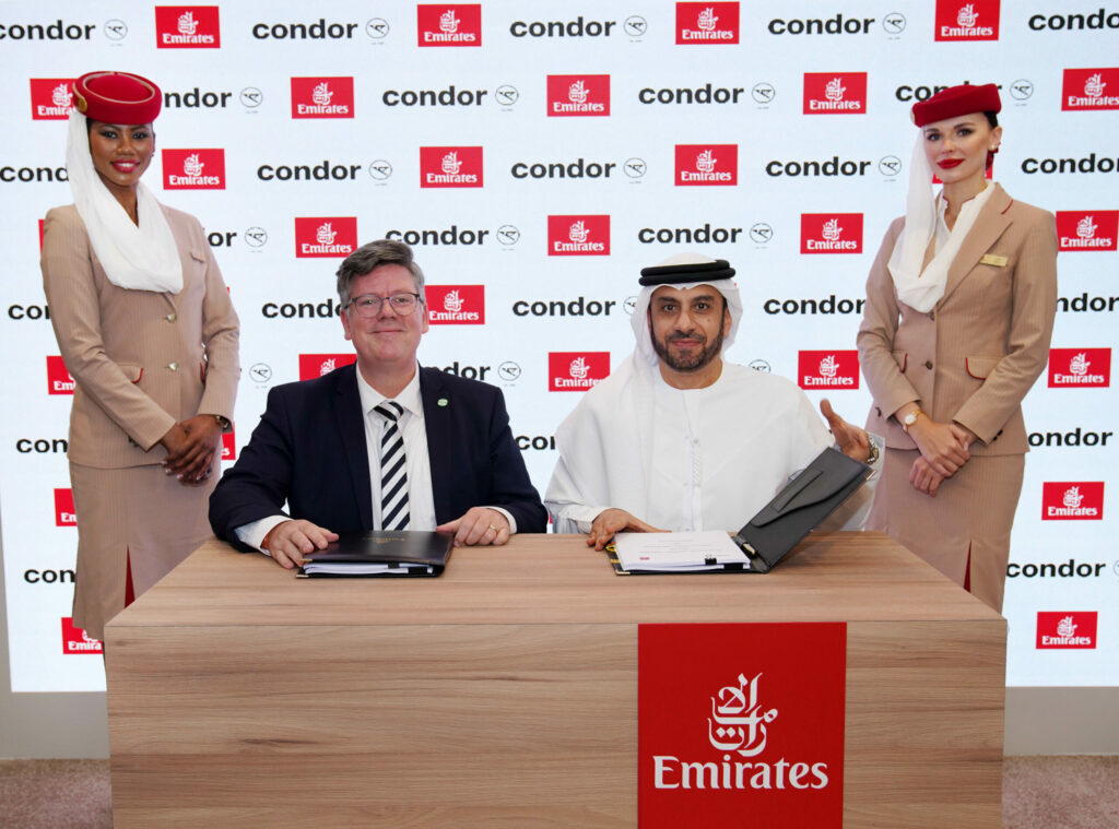 Dubai Airshow 2023: Condor ist eine Kooperation mit Emirates eingegangen.