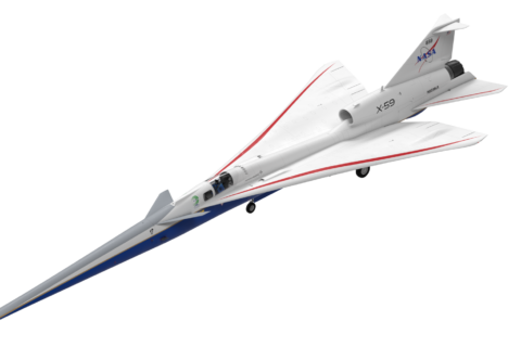 Das leise Überschallflugzeug X-59 der NASA macht weiterhin Fortschritte und ist kürzlich in die Lackiererei der Lockheed Martin Skunk Works in Palmdale, Kalifornien, umgezogen.