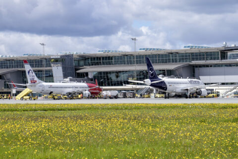 Am Flughafen Billund treffen sich Low-Coster
wie Netzwerkcarrier.