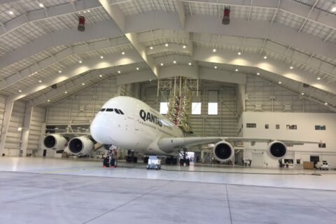 Eine A380 von Qantas.