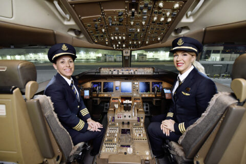 Bei Emirates liegt der Frauenanteil
im Cockpit aktuell noch im einstelligen Bereich.