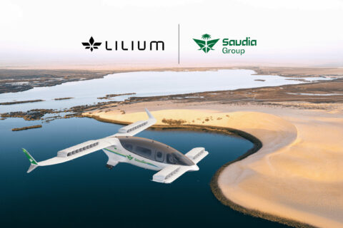 Lilium-Jet im Saudia-Design.