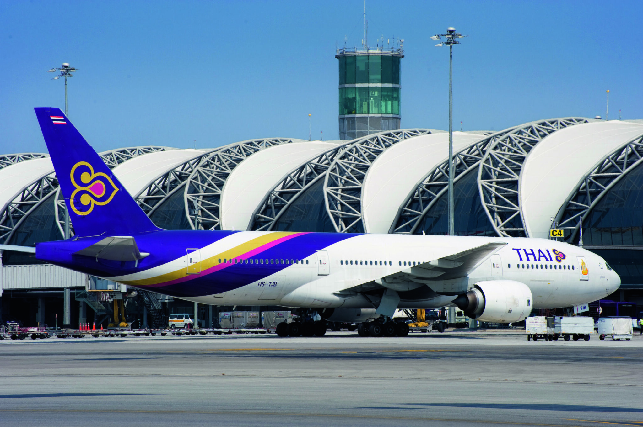Thai Airways aircraft at Bangkok Suvarnabhumi Airport