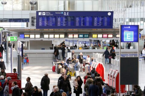 Terminal 2 am Flughafen Frankfurt.