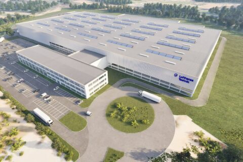 So soll der neue portugiesische MRO-Standort von Lufthansa Technik bei seiner Inbetriebnahme im Jahr 2027 aussehen.