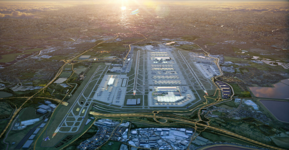 Der Flughafen London-Heathrow wünscht sich bereits seit Jahren eine dritte Start- und Landebahn (links im Bild eingezeichnet). Jetzt scheint die Realisierung näher zu rücken.
