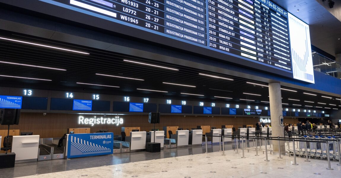 Am Flughafen Vilnius wurde auf die Eröffnung des neuen Abflugterminals angestoßen.