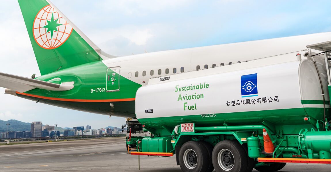 Bereits seit dem ersten Quartal 2025 fliegt EVA Air alle europäischen Routen mit einem SAF-Anteil von zwei Prozent.