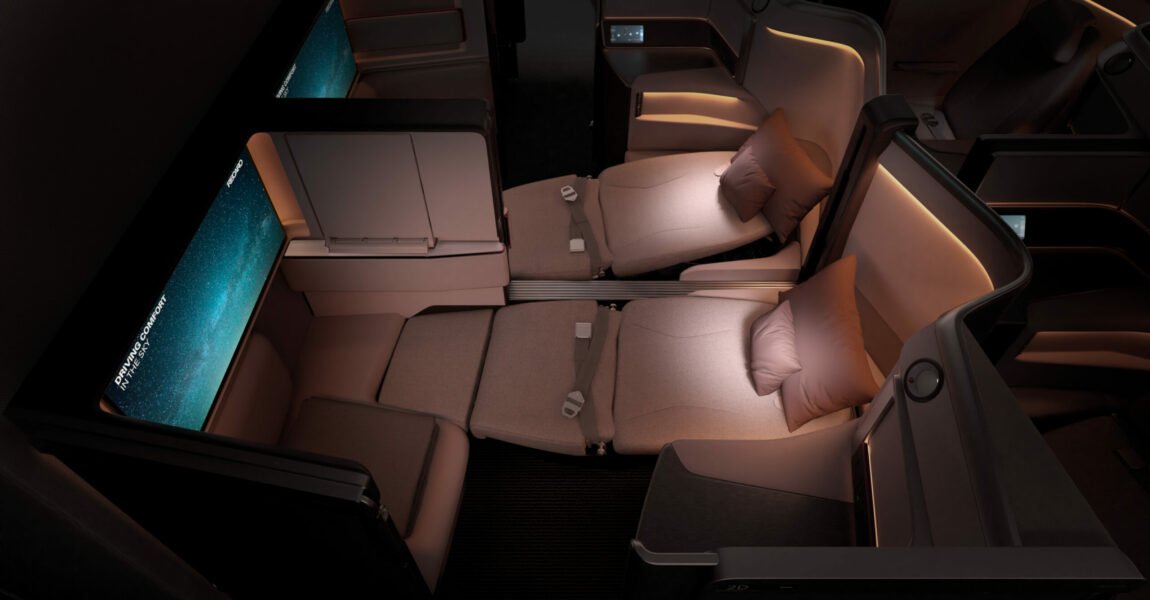 Recaro präsentiert auf der diesjährigen AIX gleich mehrere Varianten ihres R7-Business-Class-Sitzes.