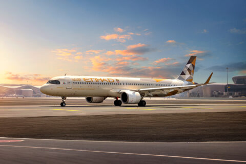 Eine A321neo von Etihad.