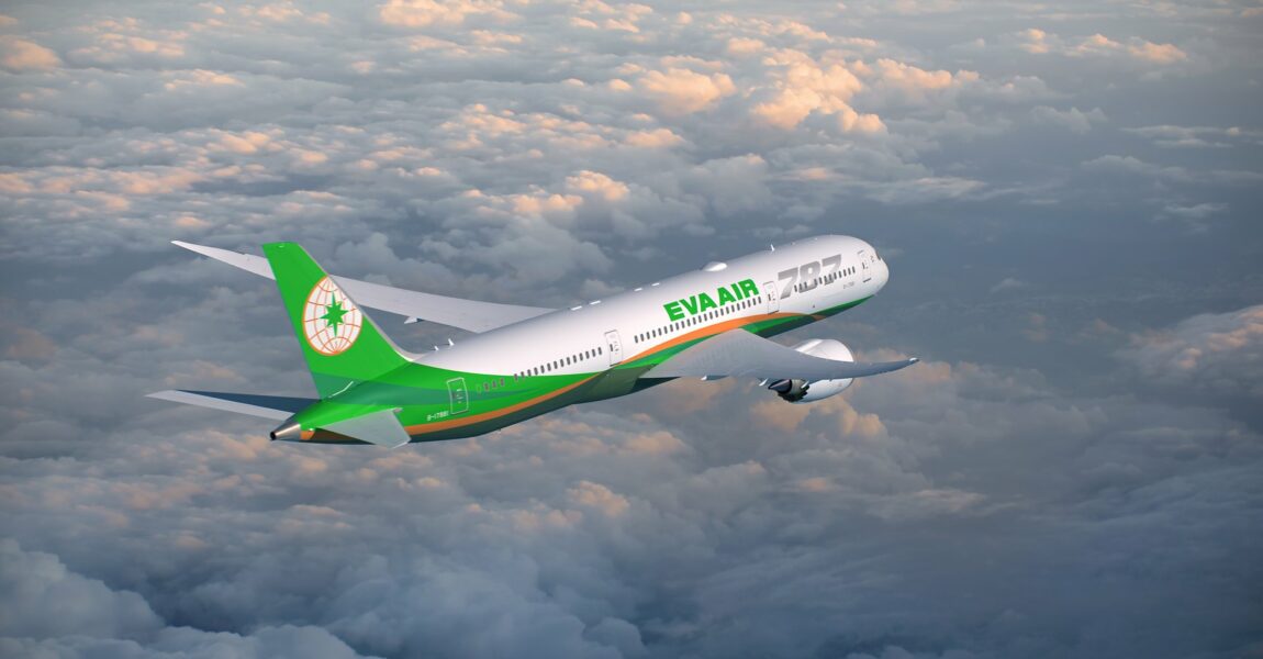 Eva Air fliegt mit modernen Boeing 787-9 zwischen Taipeh und München. 